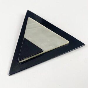 Holt Renfrew Italian 1980s Vintage Modernist Triangle Brooch